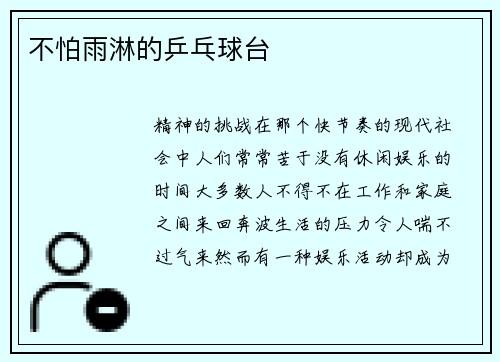 不怕雨淋的乒乓球台