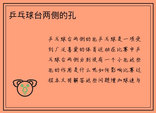 乒乓球台两侧的孔