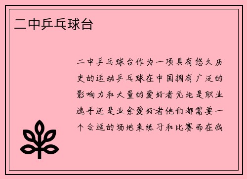 二中乒乓球台