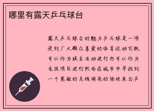 哪里有露天乒乓球台